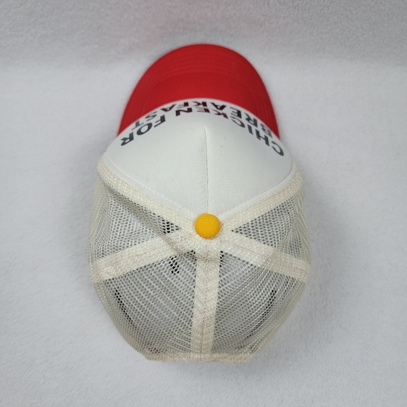 Chick-Fil-A Chicken For Breakfast Snapback Hat White Adult One Size Snapback - Picture 5 of 10